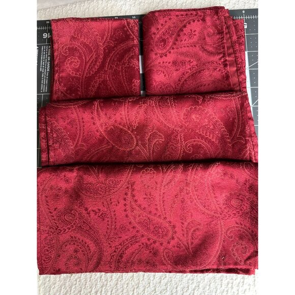 Chaps Home Damask Fabric Cloth Napkins Vtg 19”Cotton Blend Red Elegant 4 Ea - Picture 3 of 5